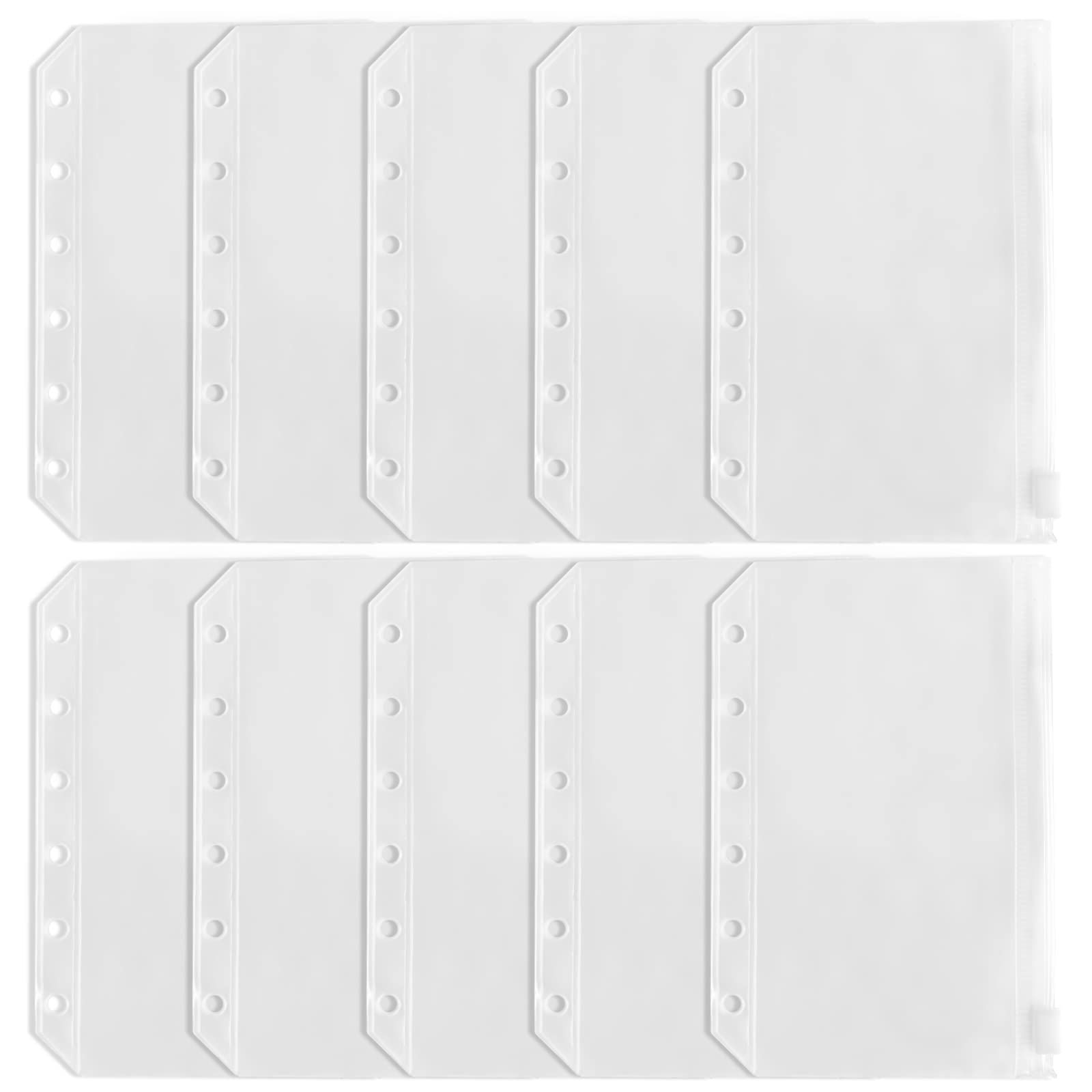 Rakuten - システム手帳リフィル A7 ミニ6穴 10枚 ファスナーポケット DY.2ten クリアポケット PVC バインダーポケット システム手帳 リングファイル リフィル 差し替え 多功能 小物収納 整理 紛失防止 超軽量 ポータブル 一目瞭然