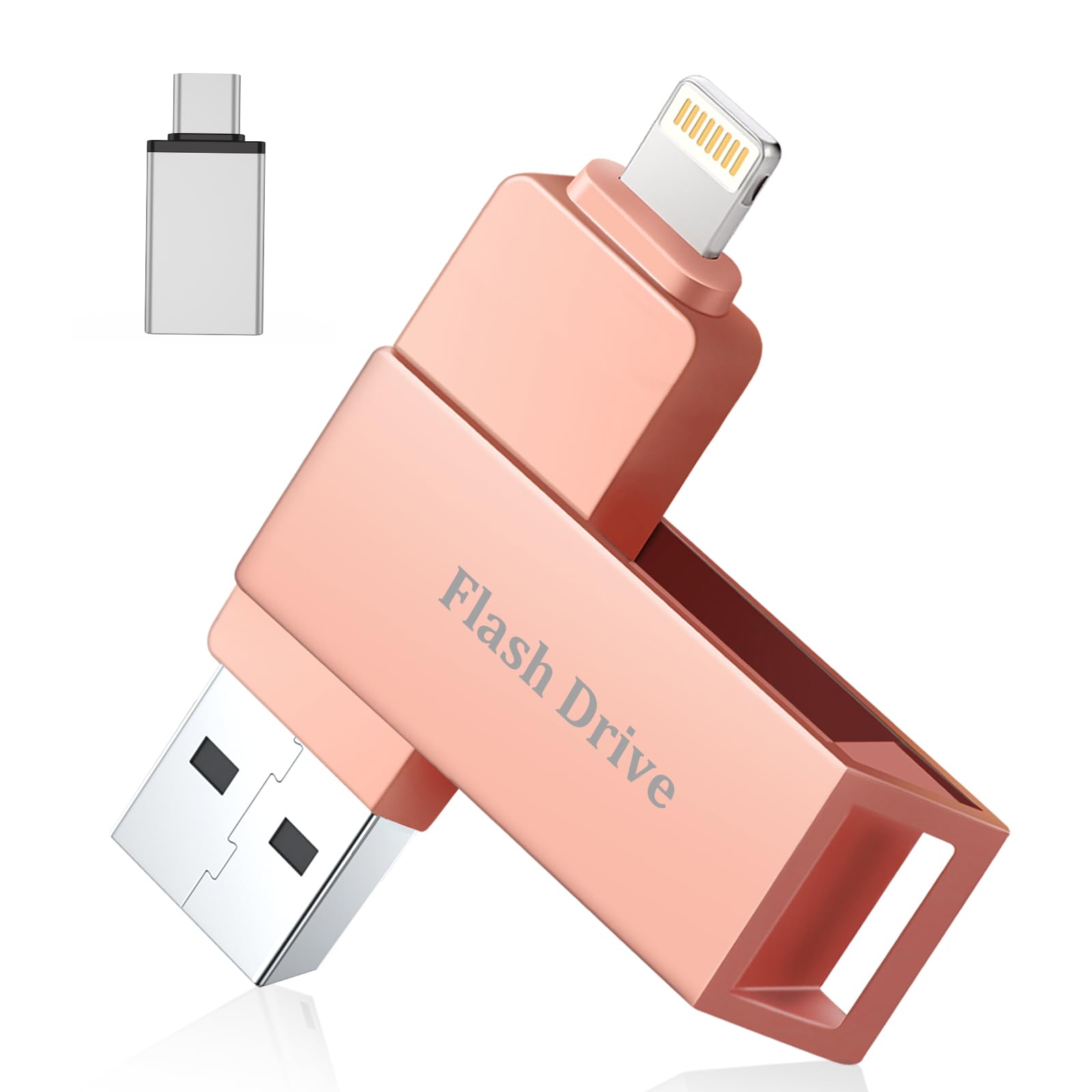 Rakuten - Vackiit「2026正規MFi認証品」iPhone用 usbメモリ128GB phone 写真データ保存 usb 高速 USB 3.0 phone用外付けメモリiPhone/iPad/iPod/Win/Mac兼用 タイプc usbメモリ セキュリティ