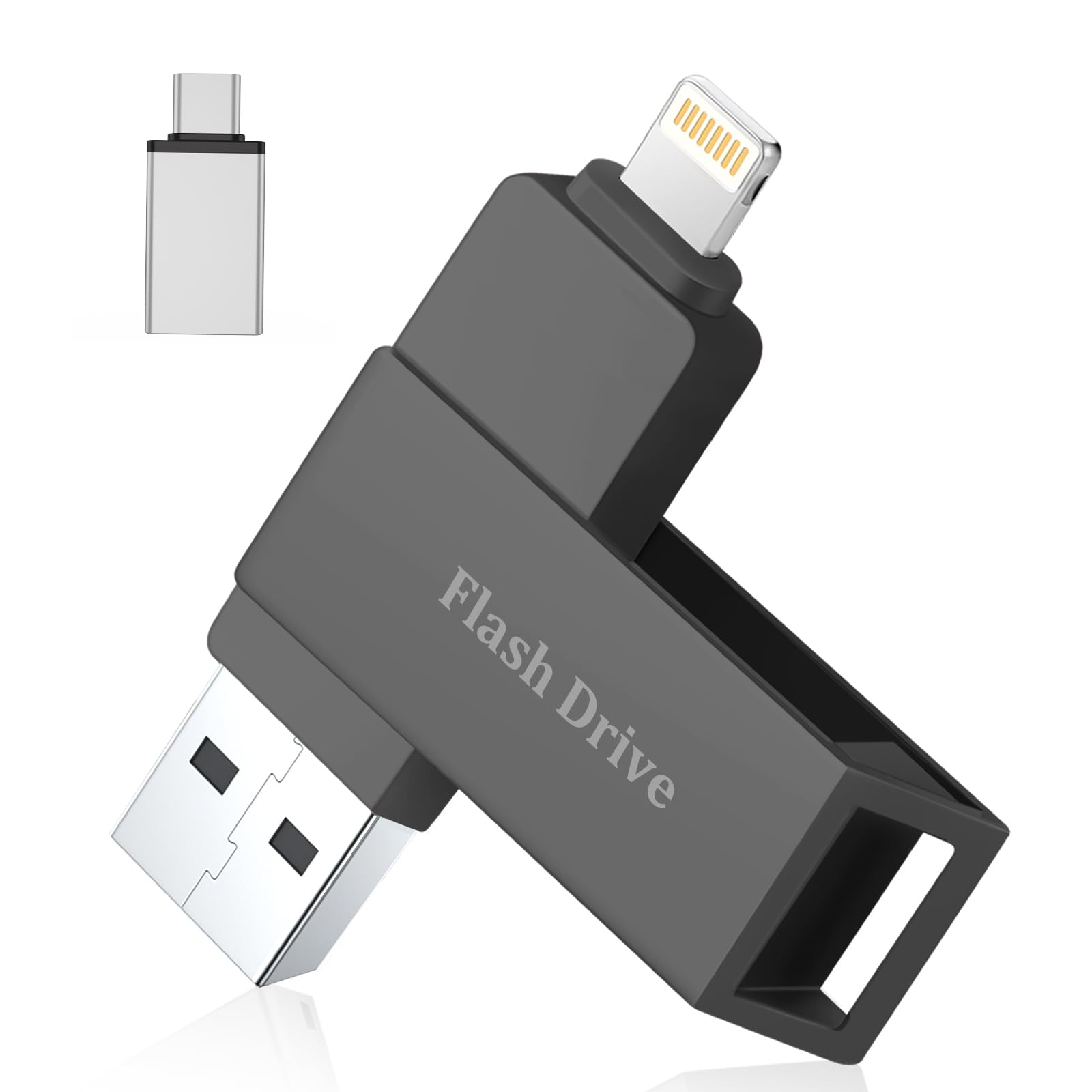 Vackiit 【MFi認証取得】iPhone用USBメモリー 256GB USBフラッシュドライブ 高速USB 3.0 フラッシュメモリー スマホ データ保存 写真 バックアップ lightningコネクタ搭載 iPhone/iPad/PC/Andro
