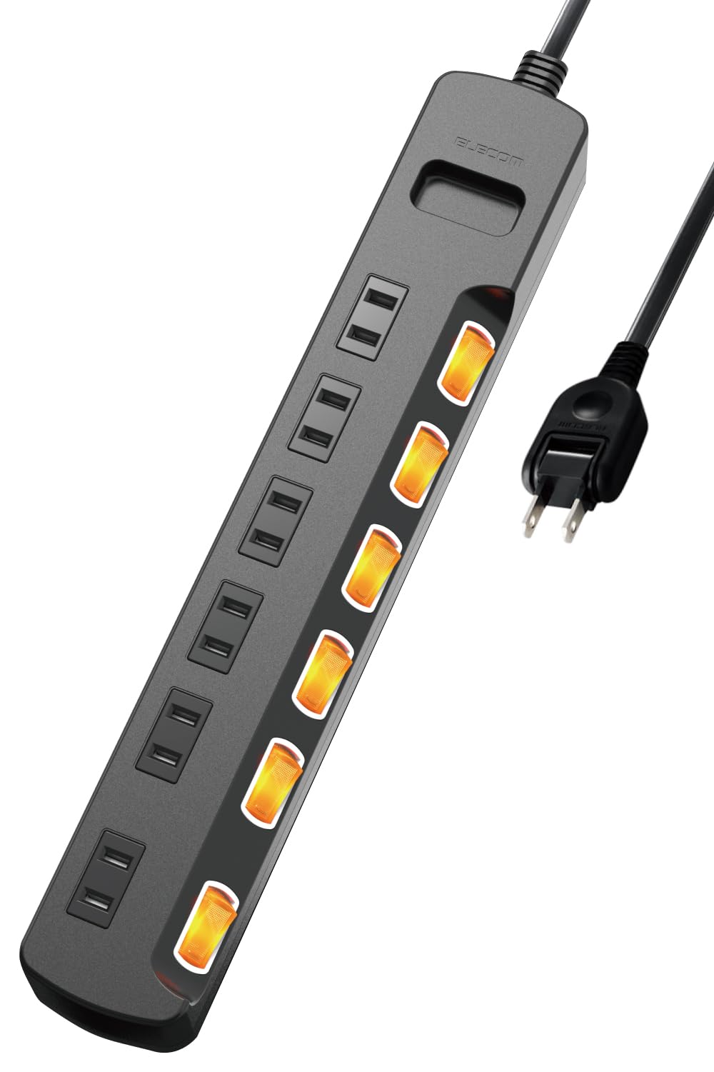 Rakuten - エレコム 電源タップ 6個口 3m 雷ガード 個別スイッチ ほこりシャッター付 耐熱 PSE技術基準適合 ブラック T-K6A-2630BK