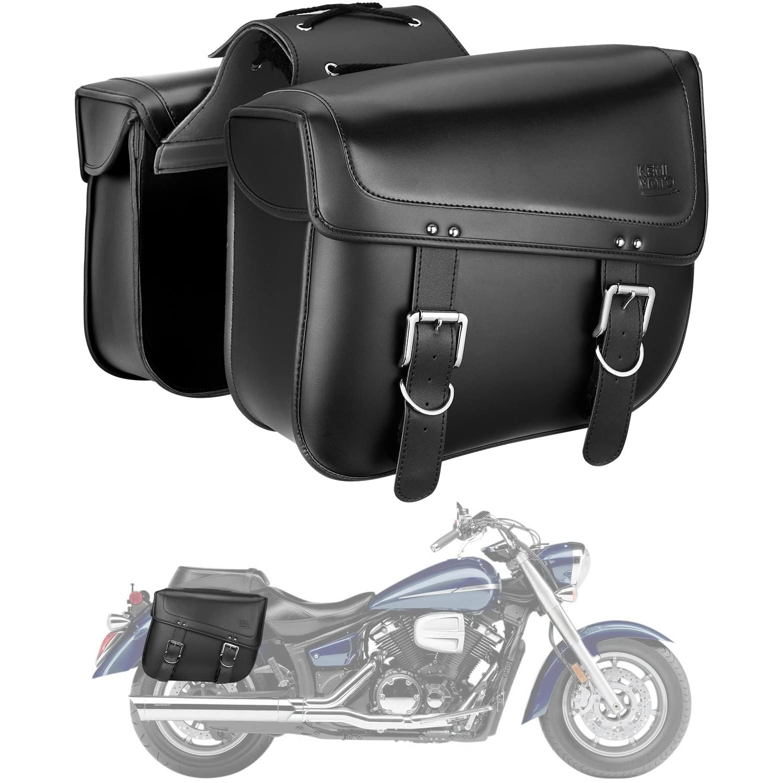 Rakuten - KEMIMOTO バイク サイドバッグ 防水 サイドバック 左右セット大容量30L レブル250 ADV150 スクーター 汎用 バイク サドルバッグ 2PC ツールバッグ 収納 耐久性 ブラック KM1201