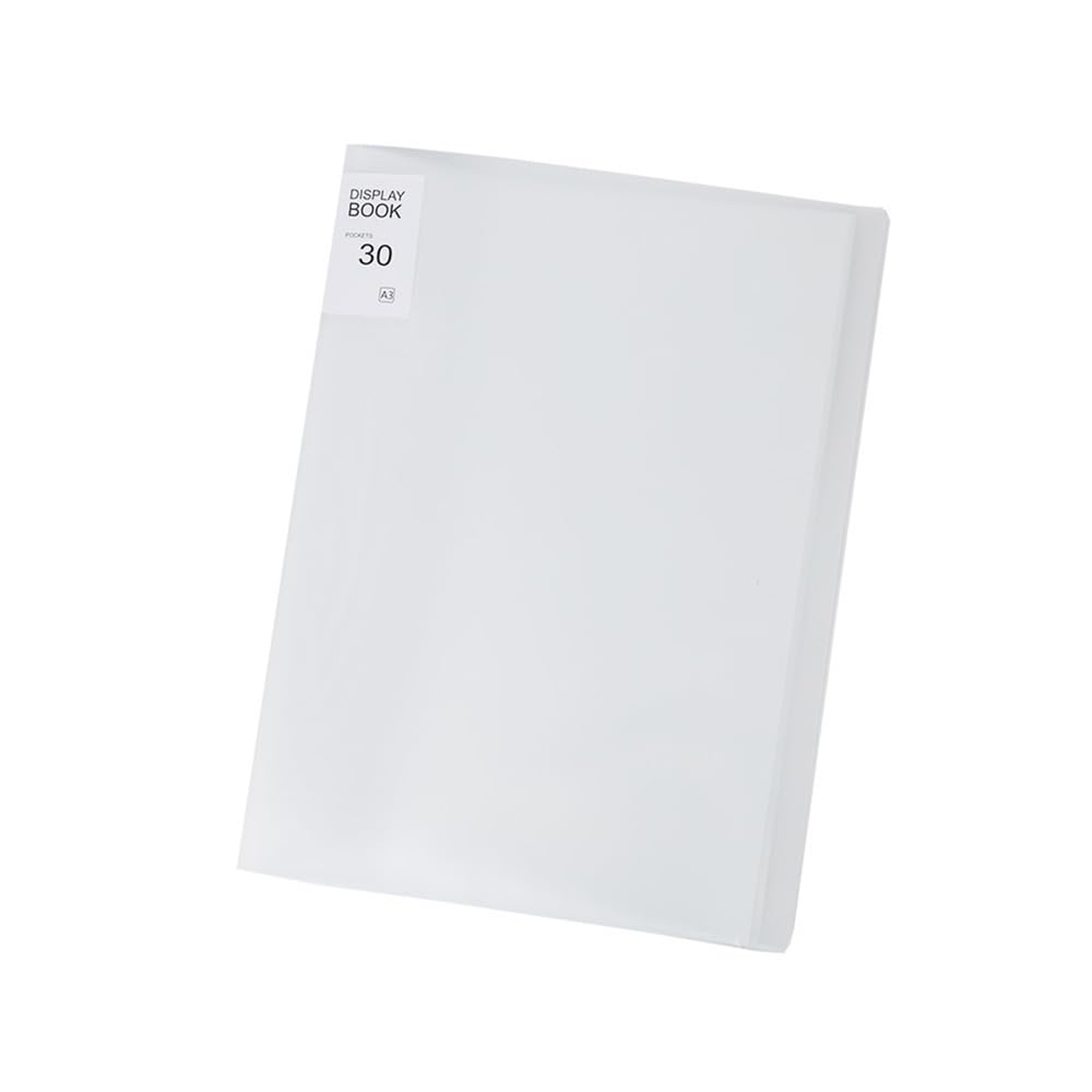 Rakuten - a3ファイル クリアファイル 30ページ 縦入れ ダイアモンドアート 書類 収納 防撥水 (ホワイト)