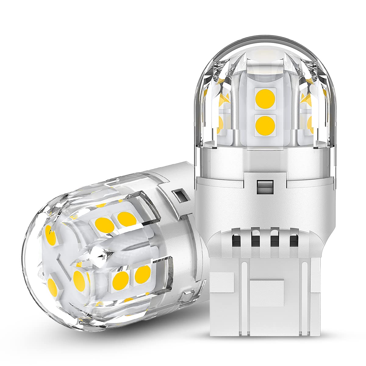 Rakuten - 送料無料 12V-24V車用 T20 ダブル球 LED ホワイト 爆光 テールランプ ブレーキランプ 高輝度 車検対応 15連3030SMD 無極性 汎用。12V-24V車用 T20 ダブル球 LED ホワイト 爆光 テールランプ ブレーキランプ / T