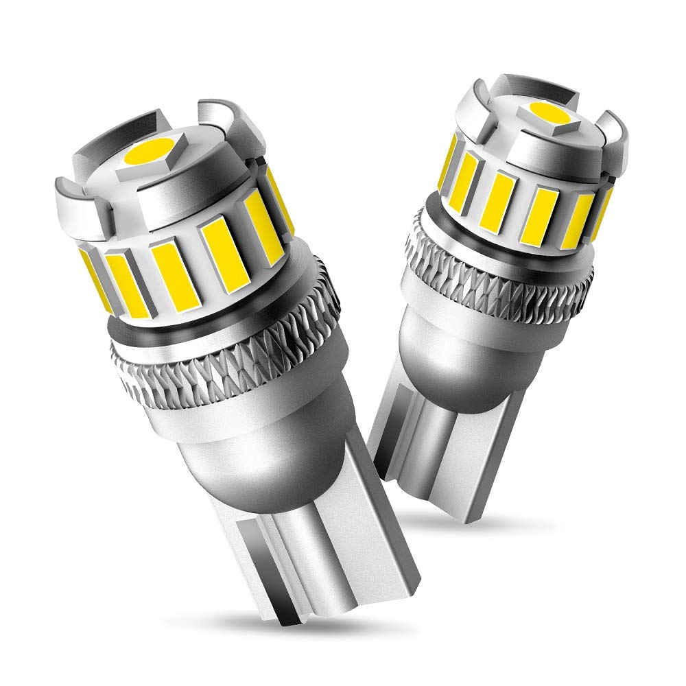 Rakuten - 【送料無料】OXILAM T10 LED ホワイト 高輝度 爆光 CANBUSキャンセラー内蔵 ポジションランプ メーター パネル球 ナンバー灯 ルームランプ メーターランプ 無極性 6500k DC9-18V ウエッジ球 車用 車検対応
