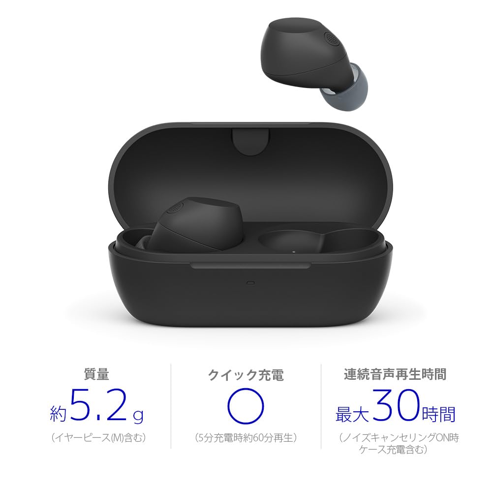 ソニー WF-C710N ワイヤレスイヤホン 高性能ノイズキャンセリング Bluetoothロングバッテリー 外音取り込み IPX4防滴性能 軽量 コンパクト マルチポイント接続 色：ブラック、サイズ：小 manelabo-10010571 マネラボ サンプル画像2