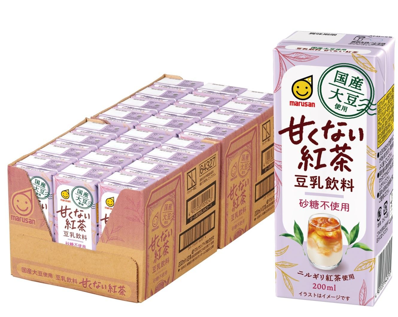 Rakuten - マルサン 国産大豆使用 豆乳飲料 甘くない紅茶 200mlx24本