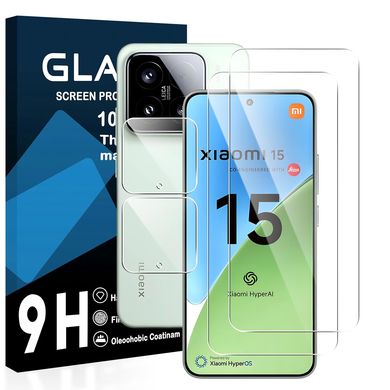 対応 Xiaomi 15 ガラスフィルム 国産旭硝子AGC素材 シャオミ15 保護フィルム  硬度9H強化ガラス 硬度9H 厚さ0.3mm 3Dラウンドエッジ加工 高透過率 気泡ゼロ スクラッチ防止 飛散防止