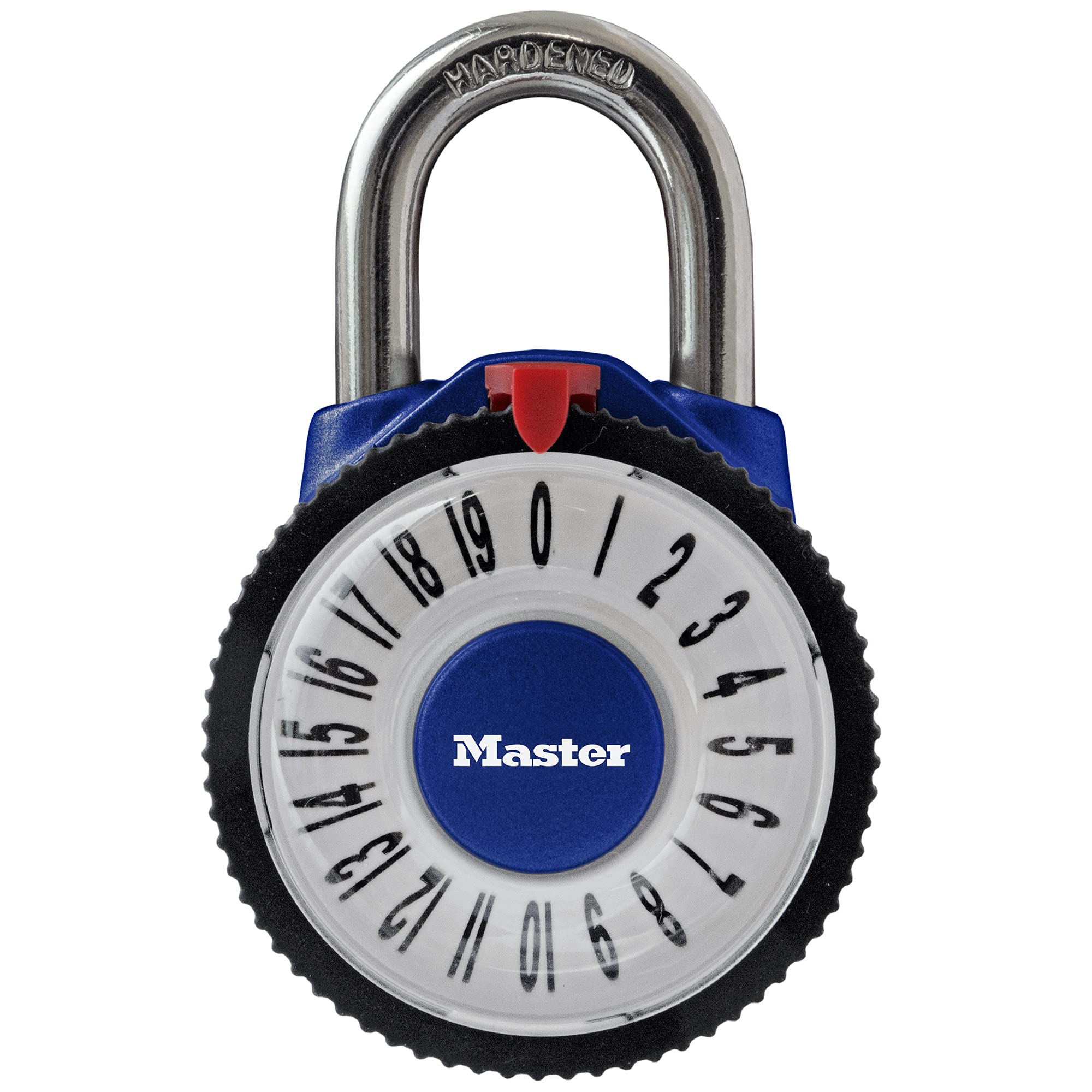 Master Lock (マスターロック) 南京錠 ダイヤル 暗証番号固定 拡大レンズ付 本体幅54mm 吊高内径22mm 防犯 1588JADBLU ブルー