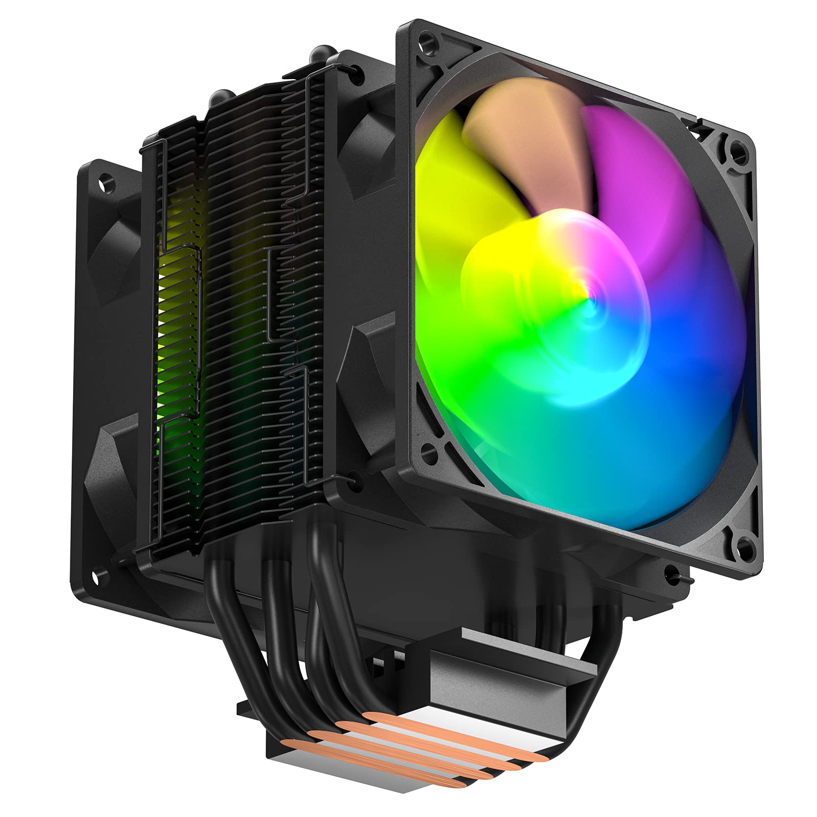 乐天商城 - upHere CPUクーラーサイドフロー型 ARGB空冷ファン デュアル92mmLEDファン採用 AURA Sync同期 FAN+5V 3PIN ARGB/SATA Auto 静音 AM4対応【A94C】