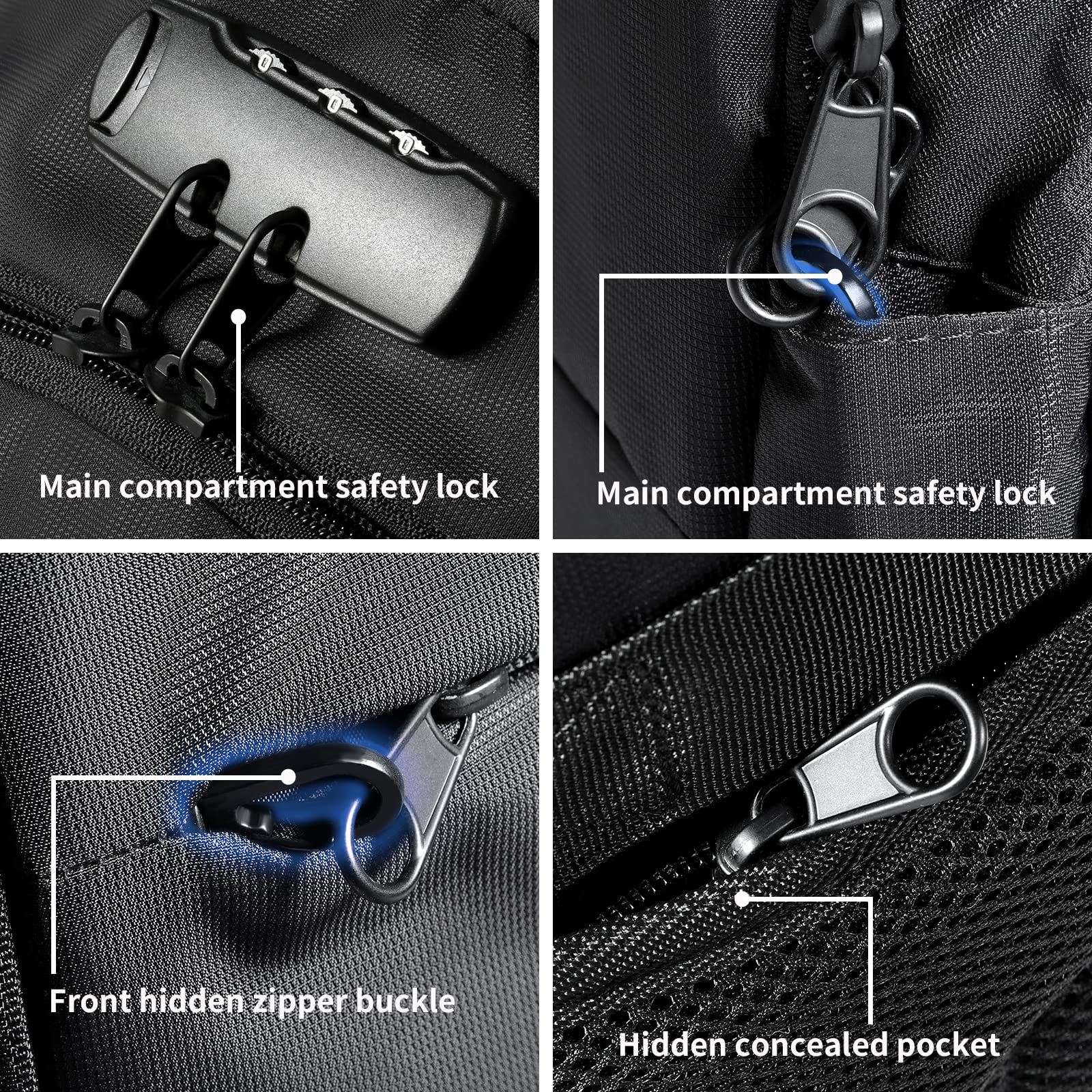 Tzowla 防犯セーフ スリ対策 海外旅行用リュックサック USB充電ポート付き 20リットル ノートパソコンバックパック manelabo-10012981 マネラボ サンプル画像2