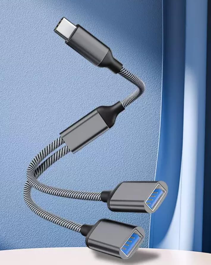 USB C type C ハブ USB HUB ハイスピード 拡張 軽量 USB 変換アダプタ USBハブ USBディスペンサ USB分岐器1進2出アダプタ 充電/データ伝送のためのダブルUSB 2.0電源ケーブル 拡張ダブルUSBポートノートパソコン/Mac グレーです