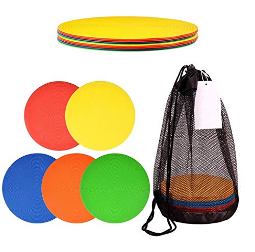 フラットマーカー サッカー フットサル トレーニング マーカーコーン カラーディスクコンー 柔らかい 割りにくい 10枚セット