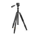 National Geographic トラベル三脚 アルミニウム 5段 ナットロック式 ビデオ雲台付き 折り畳み式 専用バッグ付属 耐荷重6kg 三脚・一