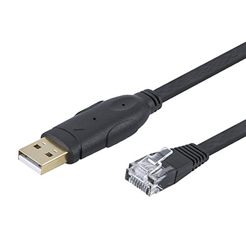 USBコンソールケーブル, CableCreation 1.8m FTDI-FT232RL チップセット内蔵 USB-RJ45シリアルケーブル Cisco NETGEAR TP-Link