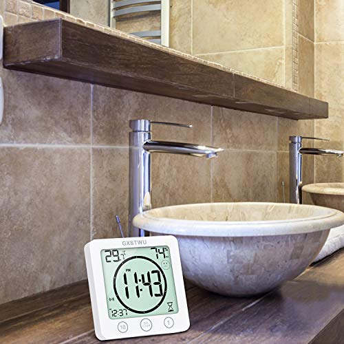 デジタル時計 防水 タイマー 温湿度計 半身浴クロック お風呂時計 温度計 湿度計 熱中症 壁掛け 卓上置き マグネット 吸盤 浴室 バス