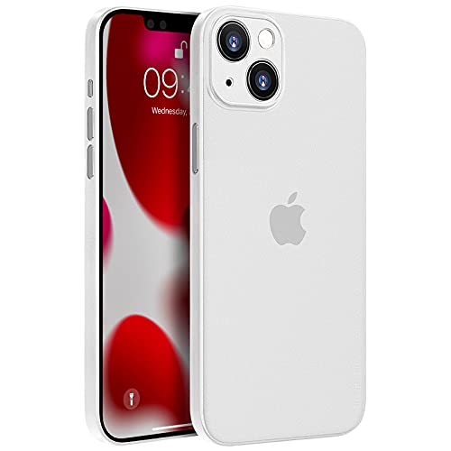 iPhone 13対応ケース 0.3超薄型 memumi® 全面保護カバー 指紋防止 傷付き防止 6.1インチ 人気ケース·カバー (マットホワイト(半透