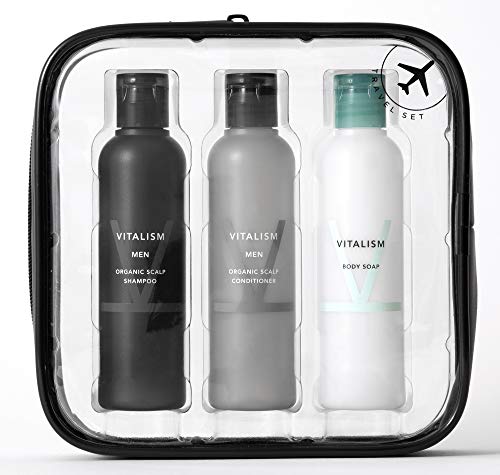 バイタリズム(VITALISM) スカルプケア for MEN トラベルセット 旅行用 出張用 (シャンプー/コンディショナー/ボディーソープ) 男性用