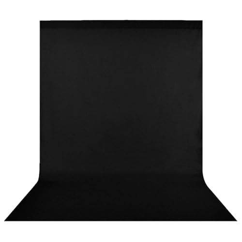 Hemmotop 背景布 黒 布 暗幕 ブラック 1.5m x 2.0m ポール対応 バックグラウンド ポリエステル バック..