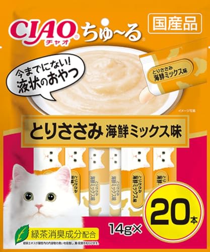 チャオ (CIAO) ちゅ~る とりささみ 海鮮ミックス味 14g×20本 猫用おやつ 送料無料