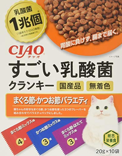 CIAO(チャオ) すごい乳酸菌クランキー BOX まぐろ節・かつお節バラエティ 20g×30袋 送料無料