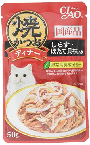 チャオ(CIAO)焼かつおディナーしらす・ほたて貝柱入り50g16個セット 送料無料