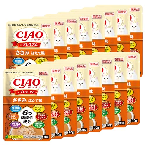 CIAO (チャオ) プレミアム ささみ ほたて味 30g×16袋 (ボール販売) 送料無料