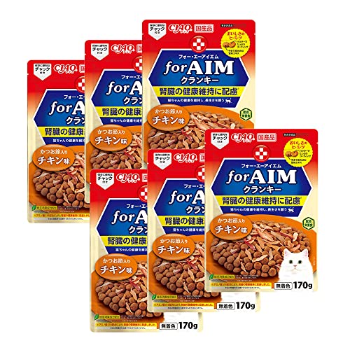 CIAO(チャオ) for AIM クランキー チキン味 かつお節入り 170g×6個 送料無料