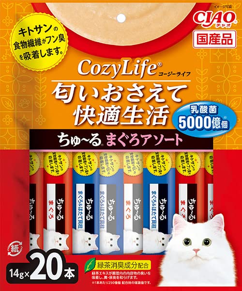チャオ (CIAO) Cozy Life (コージーライフ) ちゅ~る まぐろアソート 20本 猫用おやつ 幅狭タイプ 送料..