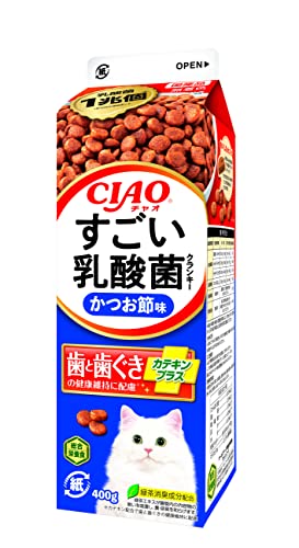 チャオ (CIAO) すごい乳酸菌 クランキー かつお節味 400g×12個 猫用 ドライフード 牛乳パックタイプ 送..