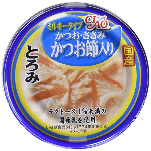 チャオ(CIAO)とろみミルキータイプかつお・ささみかつお節入り80g24個セット 送料無料