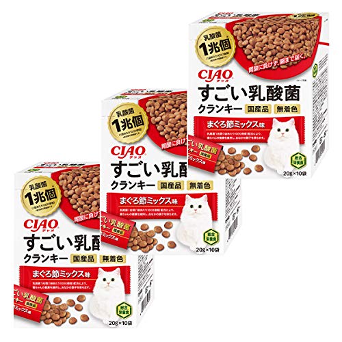 CIAO (チャオ) すごい乳酸菌クランキー まぐろ節ミックス味 20g×10袋 3個セット 送料無 ...