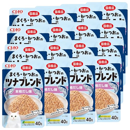 チャオ (CIAO) まぐろ・かつおのツナブレンド 本格だし味 猫用フード 40g×16 送料無料