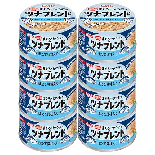 チャオ (CIAO) まぐろ・かつおのツナブレンド ほたて貝柱入り 猫用フード 85g×8 猫 送料無料