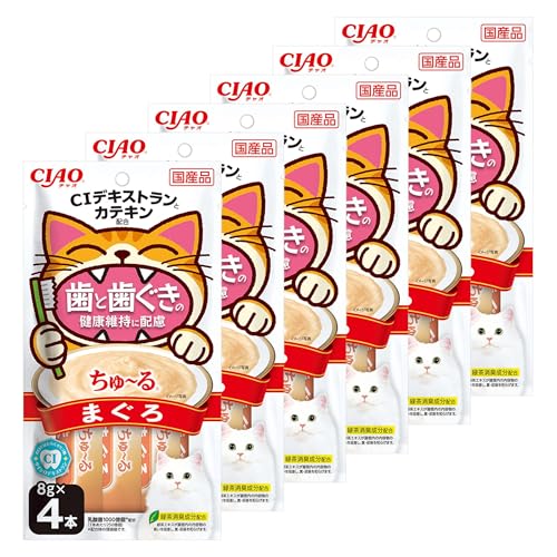 チャオ(CIAO)ちゅ〜る歯と歯ぐきの健康維持に配慮まぐろ4本6個セット 送料無料