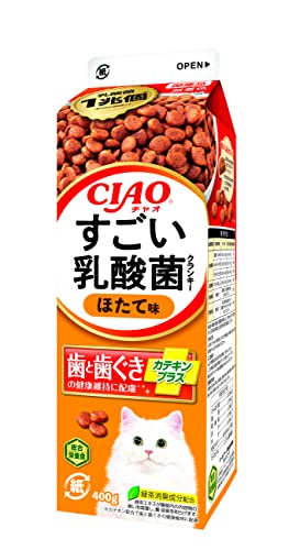 チャオ (CIAO) すごい乳酸菌 クランキー ほたて味 400g×12個 猫用 ドライフード 牛乳パックタイプ 送料..