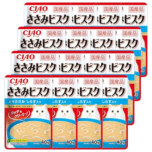 チャオ (CIAO) ささみビスク とりささみ しらす入り 40g 16個セット 送料無料