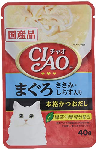 チャオ(CIAO)CIAOパウチまぐろ・しらす入り40g16個セット 送料無料