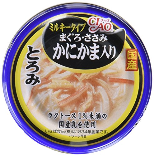 チャオ(CIAO)とろみミルキータイプまぐろ・ささみかにかま入り80g24個セット 送料無料