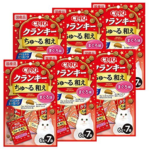 CIAO (チャオ) クランキーちゅ~る和え まぐろ味 6g×7袋 6個セット 送料無料