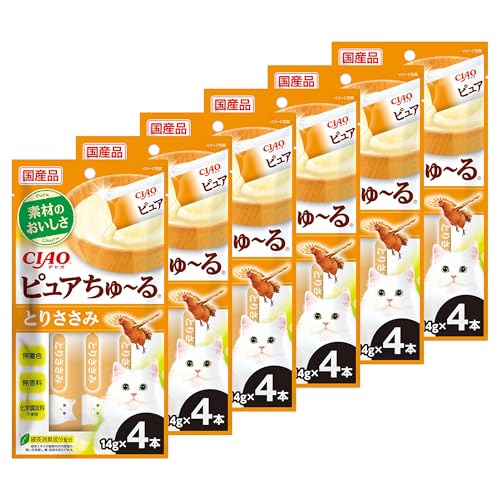 チャオ (CIAO) ピュアちゅ〜る とりささみ 4本 6個セット 送料無料