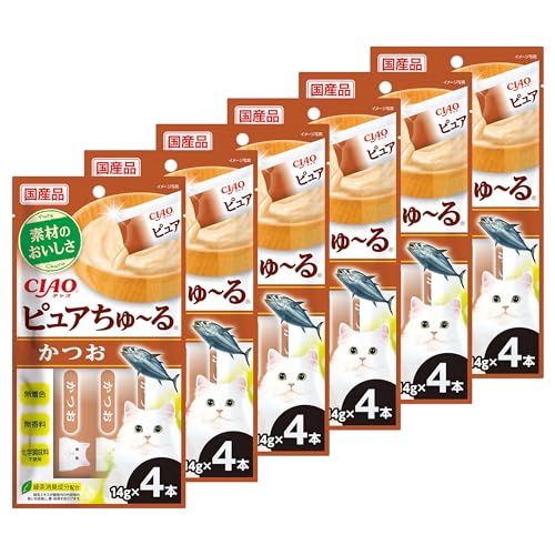 チャオ (CIAO) ピュアちゅ〜る かつお 4本 6個セット 送料無料