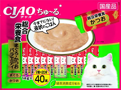 チャオ (CIAO) ちゅ~る まぐろ・かつおバラエティ 14g×40本 総合栄養食 猫用おやつ 送料無料