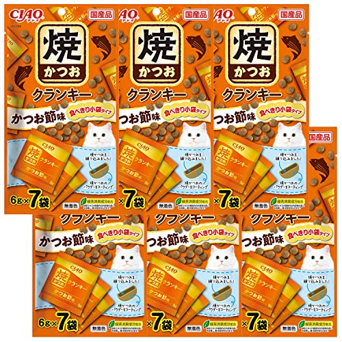CIAO (チャオ) 焼かつおクランキー かつお節味 6g×7袋 6個セット 送料無料