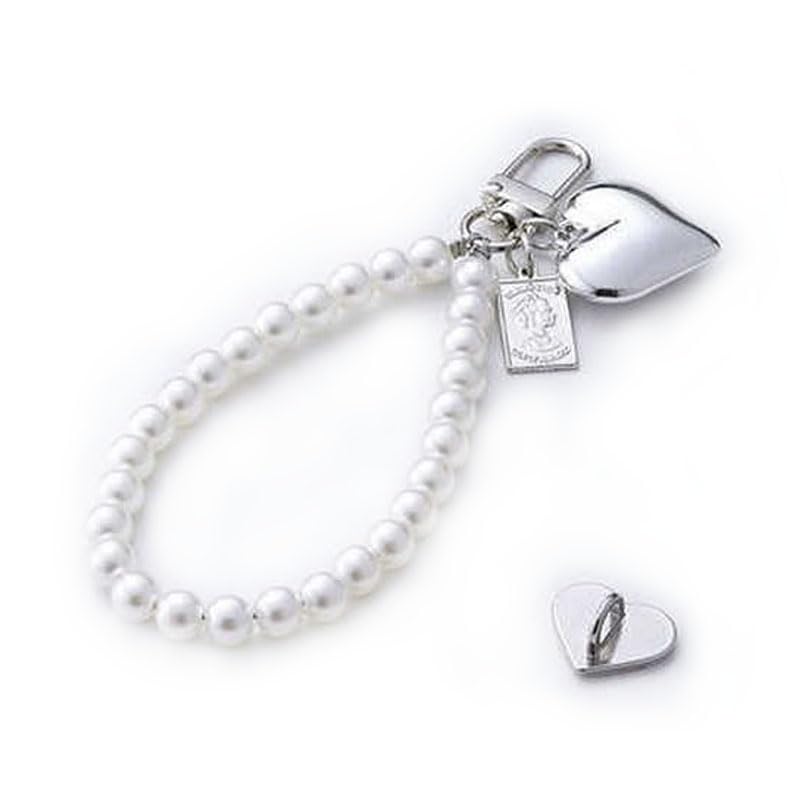 [エレコム] スマホストラップ スマホショルダー背面 チャーム パールビーズ デザイン 指を引っかけられ..