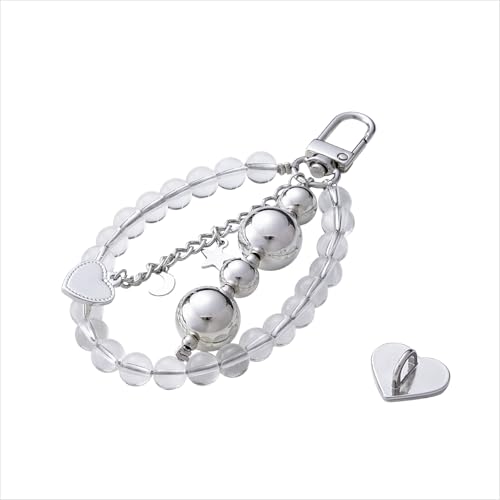 [エレコム] スマホストラップ スマホショルダー背面 チャーム ビーズ デザイン 指を引っかけられる 落..