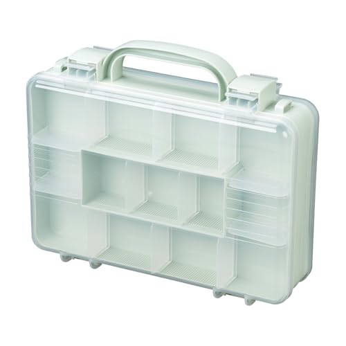 JEJアステージ 推し活 収納ケース グリーン 仕切板付 ツイン コレクションケース カバン型 両面収納 持ち運び 缶バッチ アクリルグ 送料無料