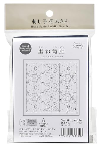 乐天商城 - オリムパス 刺し子 花ふきん布パック 重ね竜胆 (藍) H-2142 送料無料