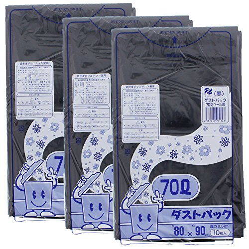 3個セットブラック/70L/-・Color:ブラックSize:70LStyle:3個セット・パッケージ個数:1・本体サイズ:約90×80cm(1枚あたり)・素材・材質:素材・材質:ポリエチレン・原産国:日本・厚さ:0.04mm・耐冷温度:マイナス30度●地球に優しいプラスチックの再利用でできたゴミ袋です。 ●黒70Lタイプ、厚さ0.04mmで丈夫なポリ袋です。 ●ご家庭やオフィス、学校や病院など、また行楽やアウトドアの際にも重宝します。 ●お得な3個セットです。 ●安心の品質、日本製です。