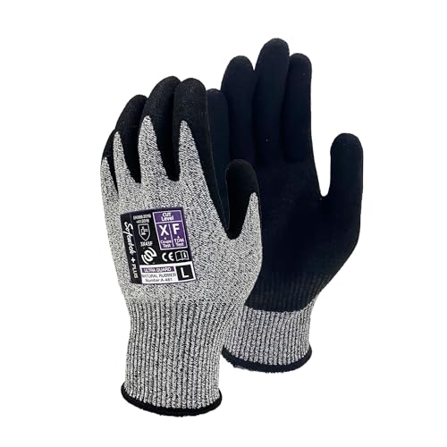 Aprons - おたふく手袋(Otafuku Glove) 耐切創手袋[13ゲージ厚手 切創レベルF 天然ゴムコート]A-481 ヘザーグレー Mサイズ 送料無料