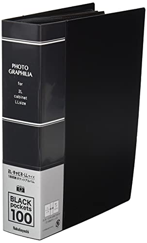 ナカバヤシ アルバム フォトグラフィリア 2L判 100枚 1段 ブラック 23677 送料無料